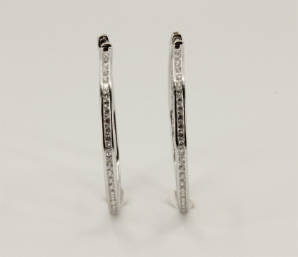 Náušnice kruhy striebro so zirkónmi 306763003