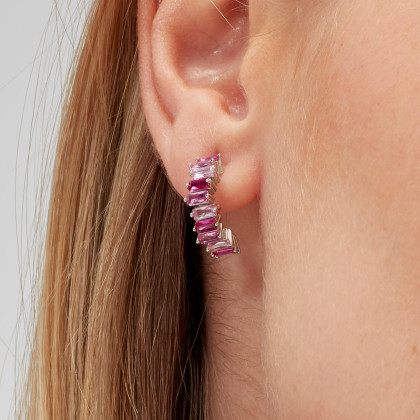 Náušnice se zirkony Brosway Fancy Vibrant Pink FVP09