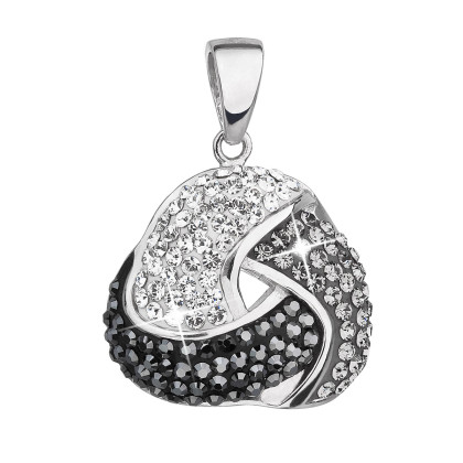  Strieborný prívesok s krištáľmi Swarovski biely okrúhly 34189.3