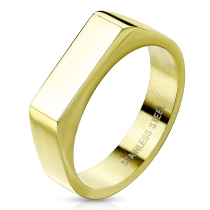 Zlatý pečatný prsteň pre ženy chirurgická oceľ SERM7686G