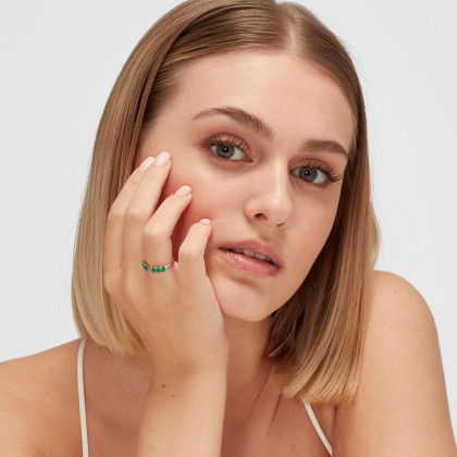 Prsteň striebro so zirkónmi Brosway Fancy Life Green FLG10