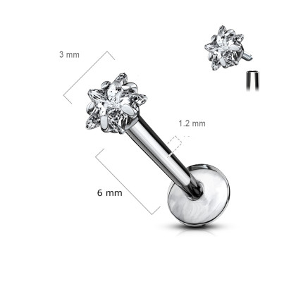 Titánový piercing do pery SET23LI5