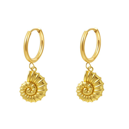Pozlátené náušnice z chirurgickej ocele lastúry WJHE1253GD