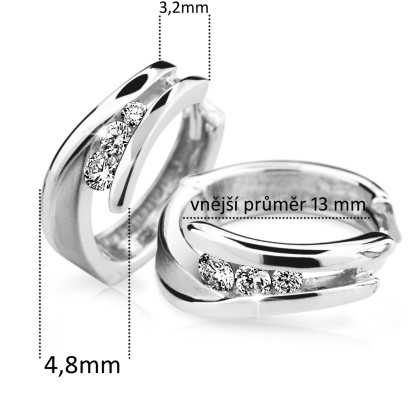 Zlaté nášnice so zirkómni Cutie Jewellery C6433B