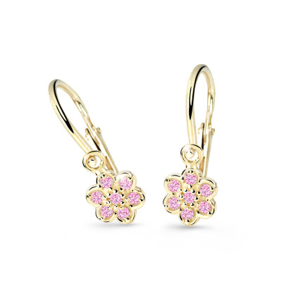 Detské zlate naušnice Cutie Jewellery C2746Z-Pink