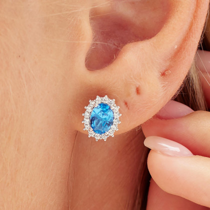 Strieborné náušnice so zirkónmi Brosway Fancy Freedom Blue FFB12