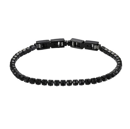 Tenisový náramok z chirurgickej ocele s kamienkami MBSS19ST-JET