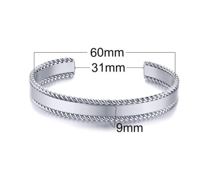 Oceľový pevný náramok SEB405