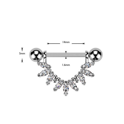 Štýlový piercing bradaviek SEKSQ0172ST