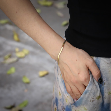 Dámsky náramok z chirugickej ocele hádok BSS1000GD