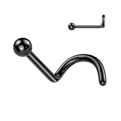 Titánový piercing do nosa čierný SET23NOS01BC