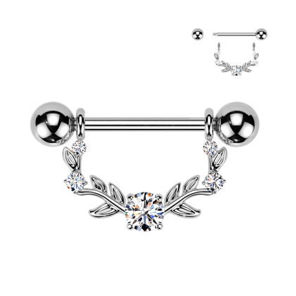 Štýlový piercing do bradaviek SEKSQ0151ST