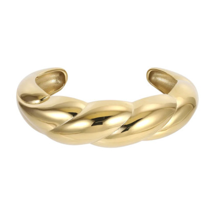 Pozlátený náramok bangle z chirurgickej ocele MBSG25GD