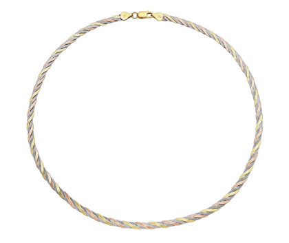 Strieborný pozlátený náhrdelník trojradový 3120470009