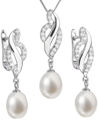 Súprava perlových strieborných šperkov 29021.1