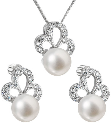 Súprava perlových strieborných šperkov 29010.1