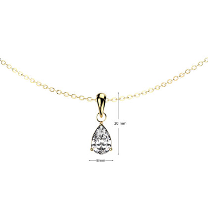 Náhrdelník so zirkónom zlatý 1574