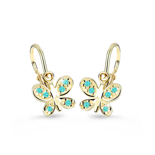 Náušničky pre bábätko zlaté Cutie C2748Z-Mint Green