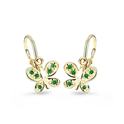 Náušničky pre bábätko zlaté Cutie C2748Z-Green