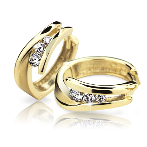 Zlaté naušnice so zirkónmi Cutie Jewellery Z6433Z
