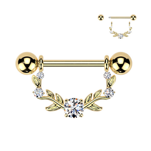 Piercing bradaviek so zirkónmi SEKSQ0151GD