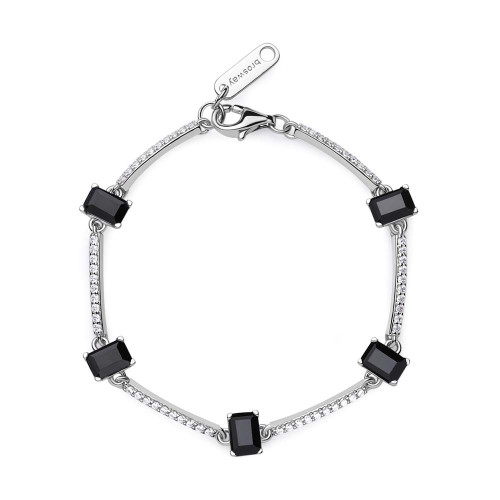 Dámsky strieborný náramok so zirkónmi Brosway Fancy Mistery Black FMB05