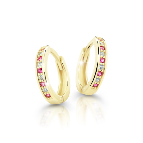 Detské naušnice zlaté Cutie Jewellery C3342Z-Tcf Red