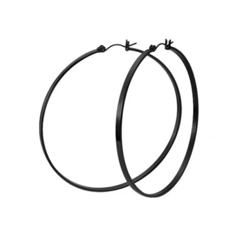 Kruhové náušnice z chirurgické oceli černé ESH37BK