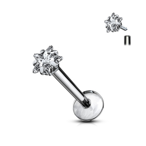Titánový piercing so zirkónom do pery SET23LI5