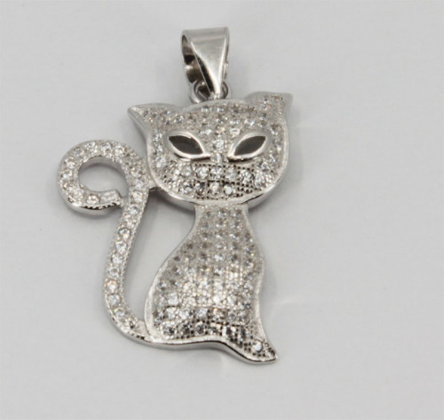 Strieborný prívesok mačka 302945006