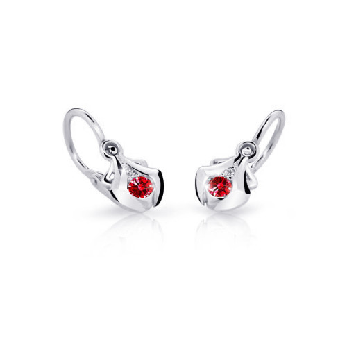 Zlaté detské náušnice C2224B-Ruby Dark