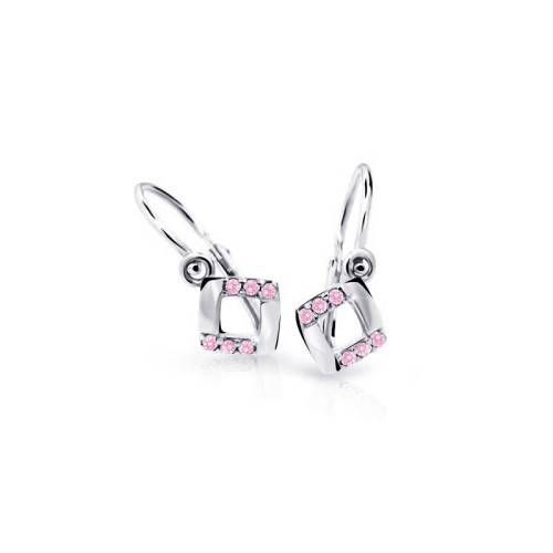 Zlaté detské náušnice C2268B-Pink