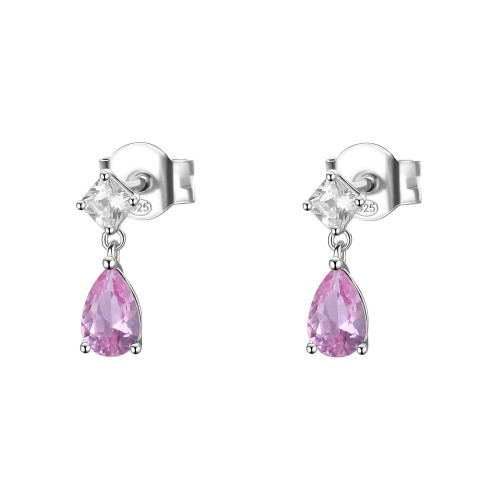 Elegantné strieborné náušnice Brosway Fancy Vibrant Pink FVP115