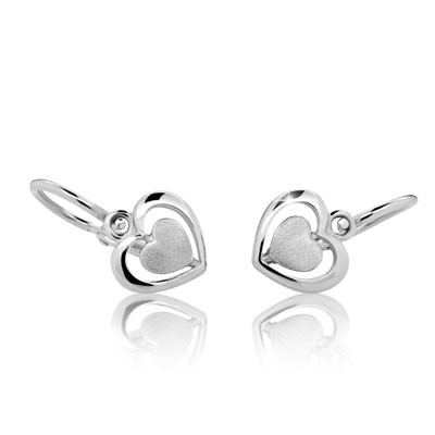 Detské zlaté náušnice srdiečka C1604B