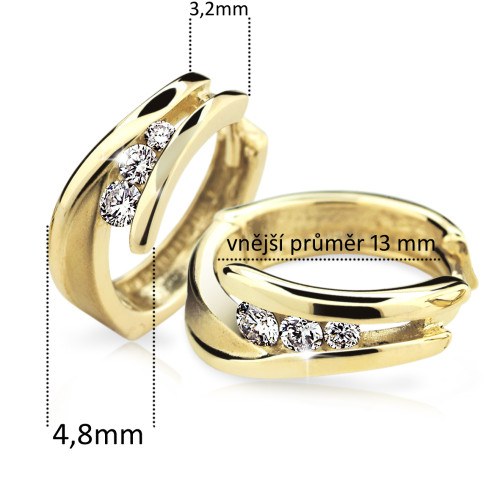 Zlaté náušnice krúžky Cutie Jewellery Z6433Z