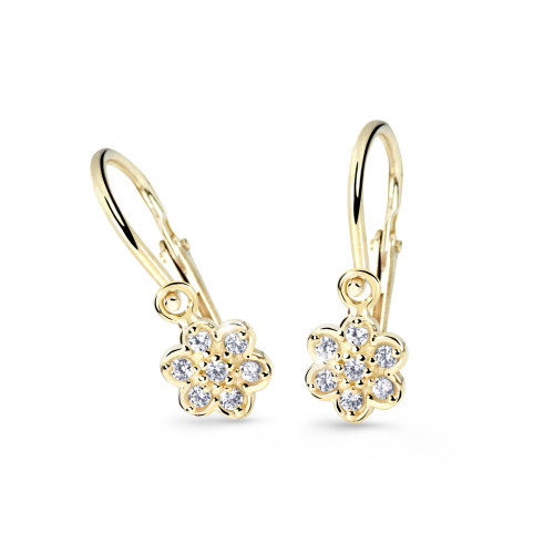 Detské zlate naušnice Cutie Jewellery C2746Z-White
