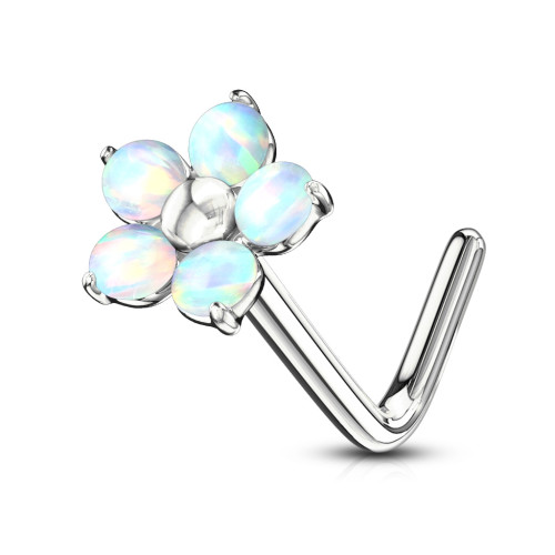 Piercing do nosa z chirurgickej ocele s opálom SENOL593WH