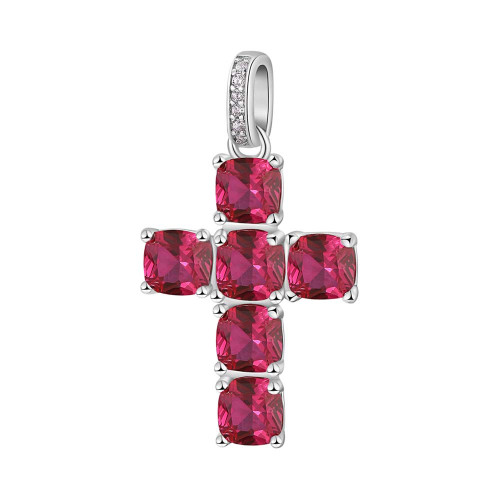 Strieborný prívesok krížik Brosway Fancy Passion Ruby FPR12
