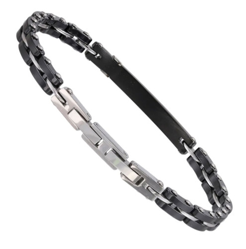 Štýlový náramok na ruku s keramiky a ocele CBS38