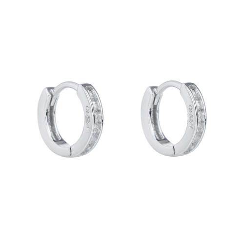 Kruhové náušnice striebro so zirkónmi 302776008