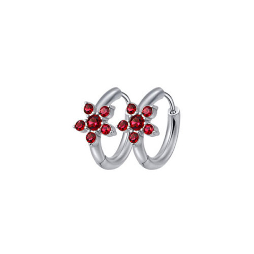 Náušnice krúžky chirurgická oceľ WJHE1235ST-Ruby Dark