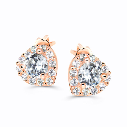 Zlaté náušnice so zirkónmi srdiečka Z60231R