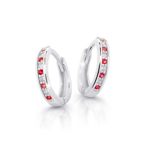 Detské náušnice krúžky Cutie Jewellery C3342B-Ruby Dark