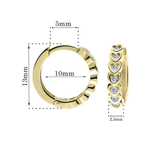 Detské zlaté náušnice krúžky Cutie Jewellery C3341Z-Rozmery