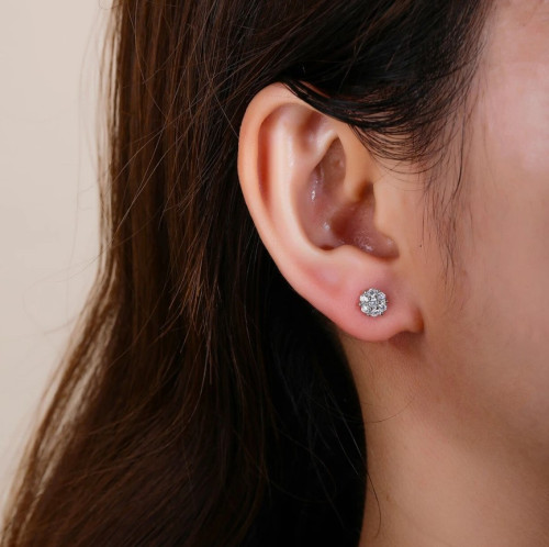 Náušnice strieborné kôstky so zirkónmi 313104001