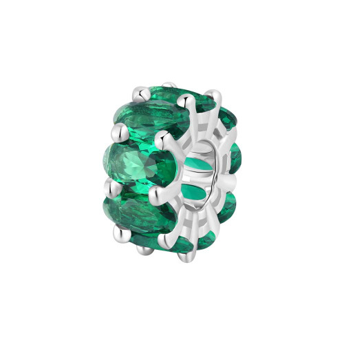 Strieborný korálik so zirkónmi Brosway Fancy Life Green FLG01