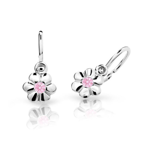 Detské naušnice z bieleho zlata C1736B-Pink