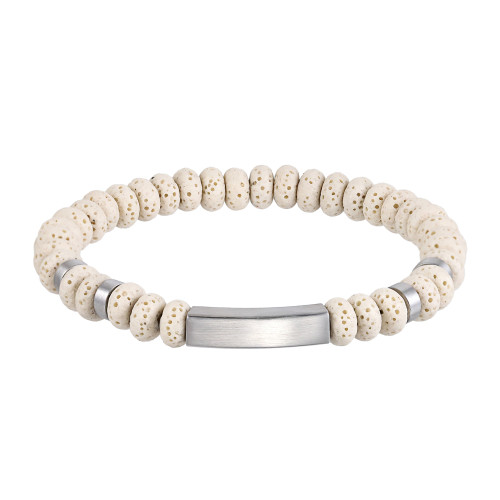 Moderný náramok z lávy a chirurgickej ocele BSS985