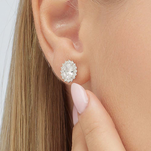 Strieborné náušnice so zirkónmi Brosway Fancy Infinite White FIW58