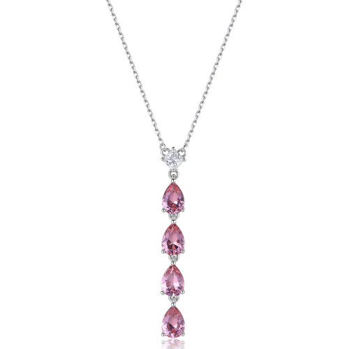 Strieborný náhrdelník so zirkónmi Fancy Tender Pink FTP04